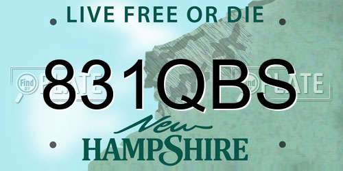 831QBS New Hampshire License Plate