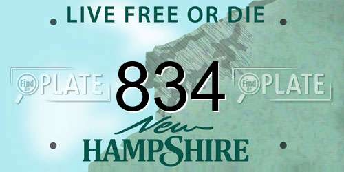 834 New Hampshire License Plate