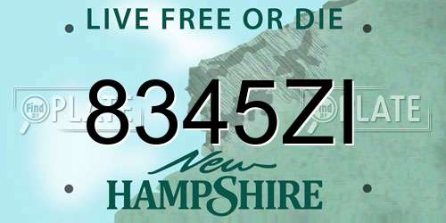 8345ZI New Hampshire License Plate