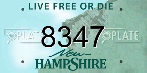 8347 New Hampshire License Plate