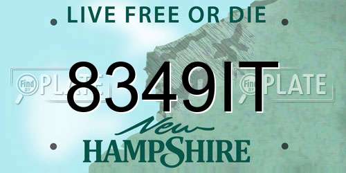 8349IT New Hampshire License Plate