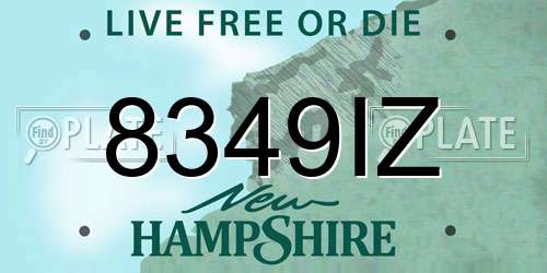 8349IZ New Hampshire License Plate