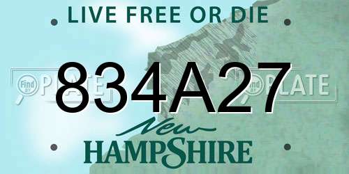 834A27 New Hampshire License Plate