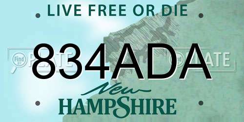 834ADA New Hampshire License Plate