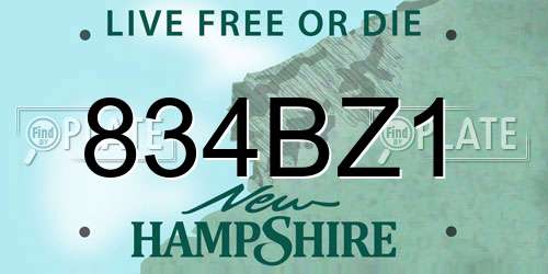 834BZ1 New Hampshire License Plate