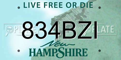 834BZI New Hampshire License Plate