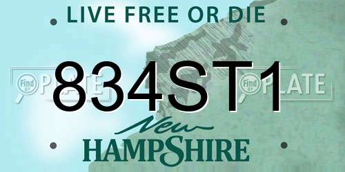 834ST1 New Hampshire License Plate