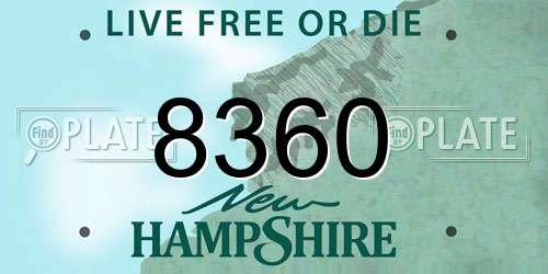 8360 New Hampshire License Plate