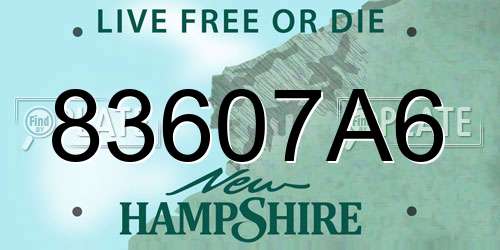 83607A6 New Hampshire License Plate
