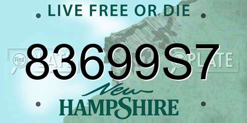 83699S7 New Hampshire License Plate