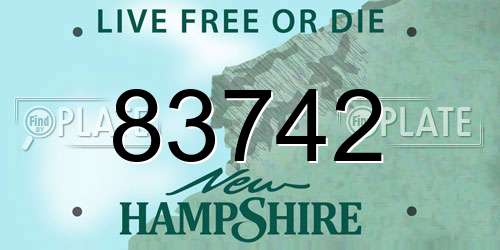 83742 New Hampshire License Plate