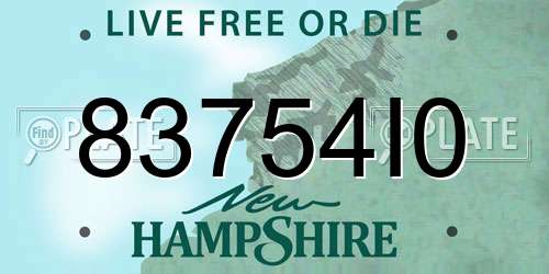 83754I0 New Hampshire License Plate