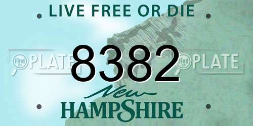 8382 New Hampshire License Plate