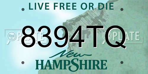 8394TQ New Hampshire License Plate
