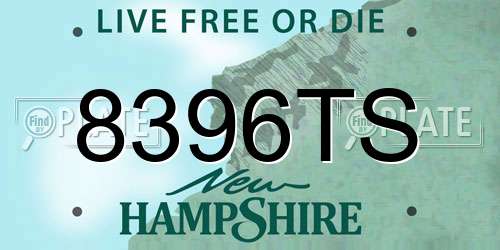 8396TS New Hampshire License Plate