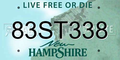 83ST338 New Hampshire License Plate