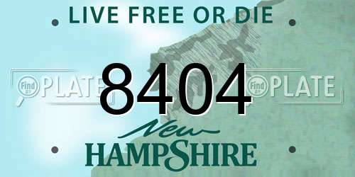 8404 New Hampshire License Plate