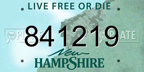 841219 New Hampshire License Plate