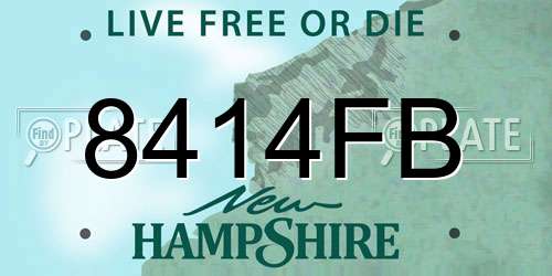 8414FB New Hampshire License Plate