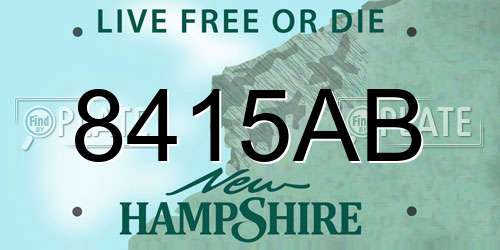 8415AB New Hampshire License Plate