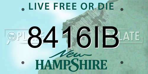 8416IB New Hampshire License Plate
