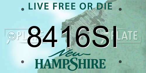 8416SI New Hampshire License Plate