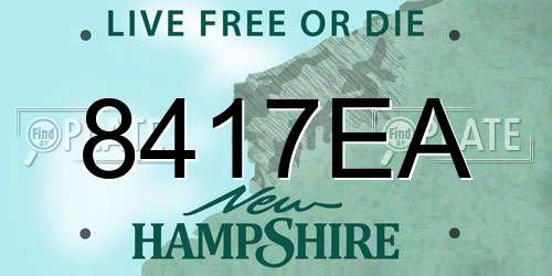 8417EA New Hampshire License Plate