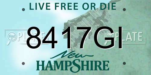 8417GI New Hampshire License Plate