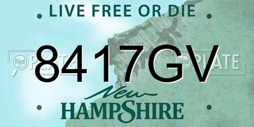 8417GV New Hampshire License Plate