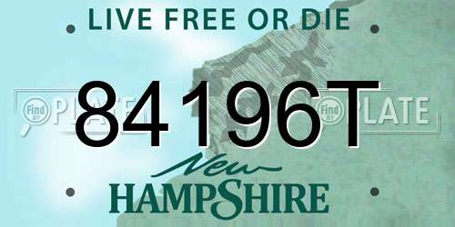 84196T New Hampshire License Plate