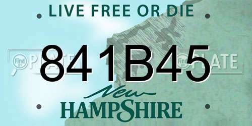 841B45 New Hampshire License Plate