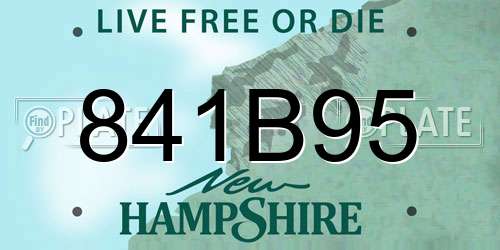 841B95 New Hampshire License Plate