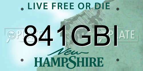 841GBI New Hampshire License Plate