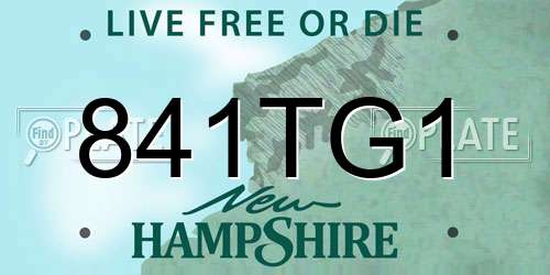 841TG1 New Hampshire License Plate