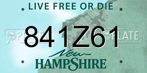 841Z61 New Hampshire License Plate