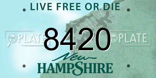 8420 New Hampshire License Plate