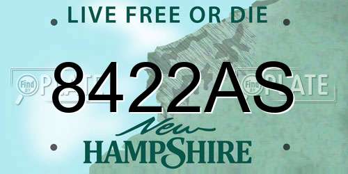 8422AS New Hampshire License Plate