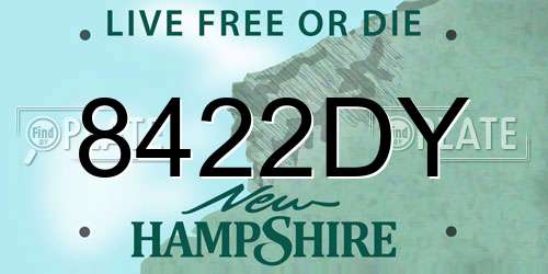 8422DY New Hampshire License Plate
