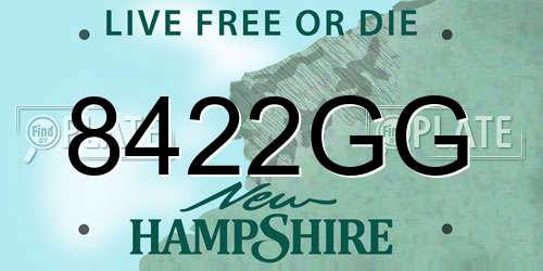 8422GG New Hampshire License Plate