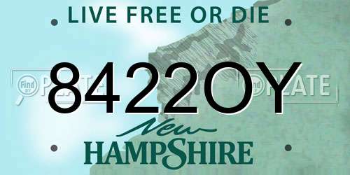 8422OY New Hampshire License Plate