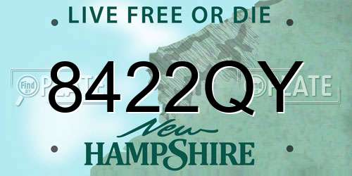 8422QY New Hampshire License Plate