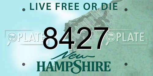 8427 New Hampshire License Plate