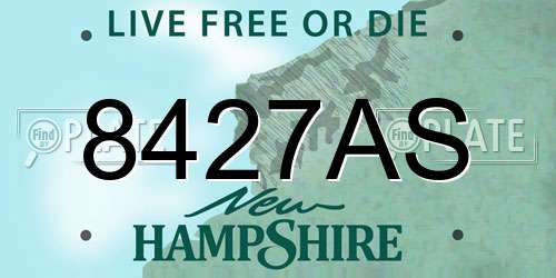 8427AS New Hampshire License Plate