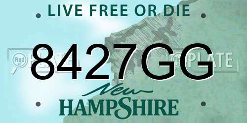 8427GG New Hampshire License Plate