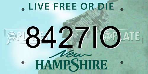 8427IO New Hampshire License Plate