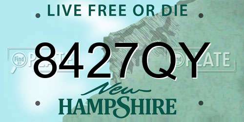 8427QY New Hampshire License Plate