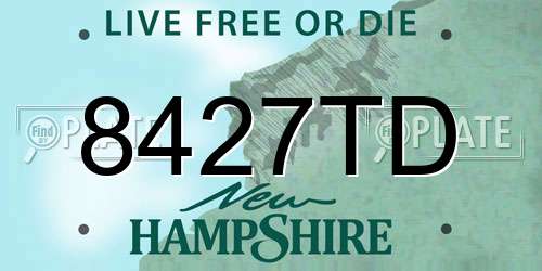 8427TD New Hampshire License Plate