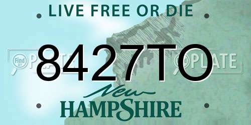 8427TO New Hampshire License Plate