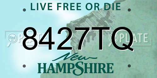 8427TQ New Hampshire License Plate