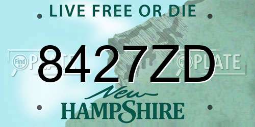 8427ZD New Hampshire License Plate